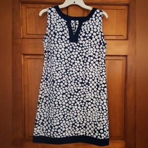 Amanda Lane Blue and White Polka Dot Dress 8P